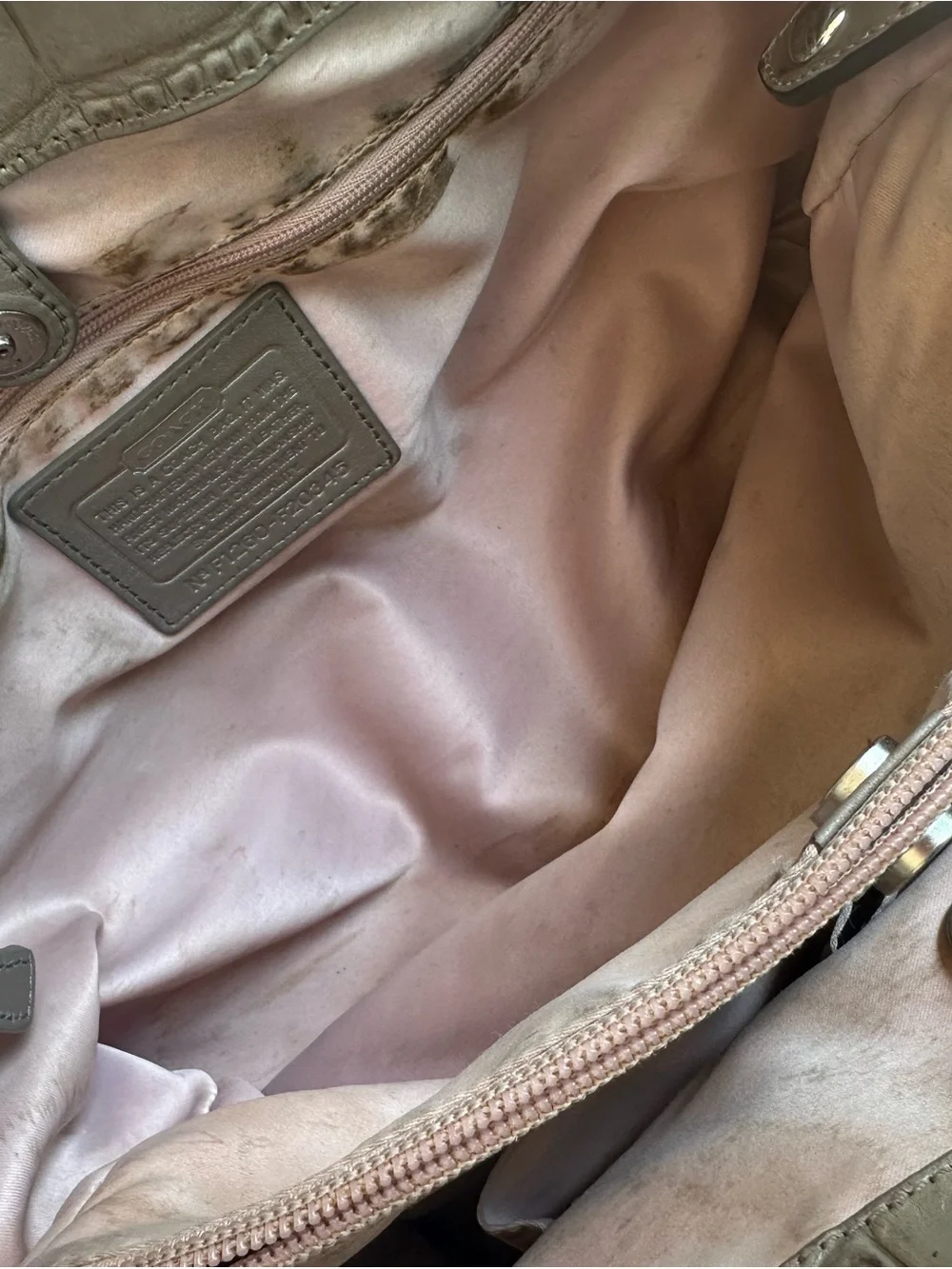Coach Metallic Croc-Embossed Tote Bag - Silver